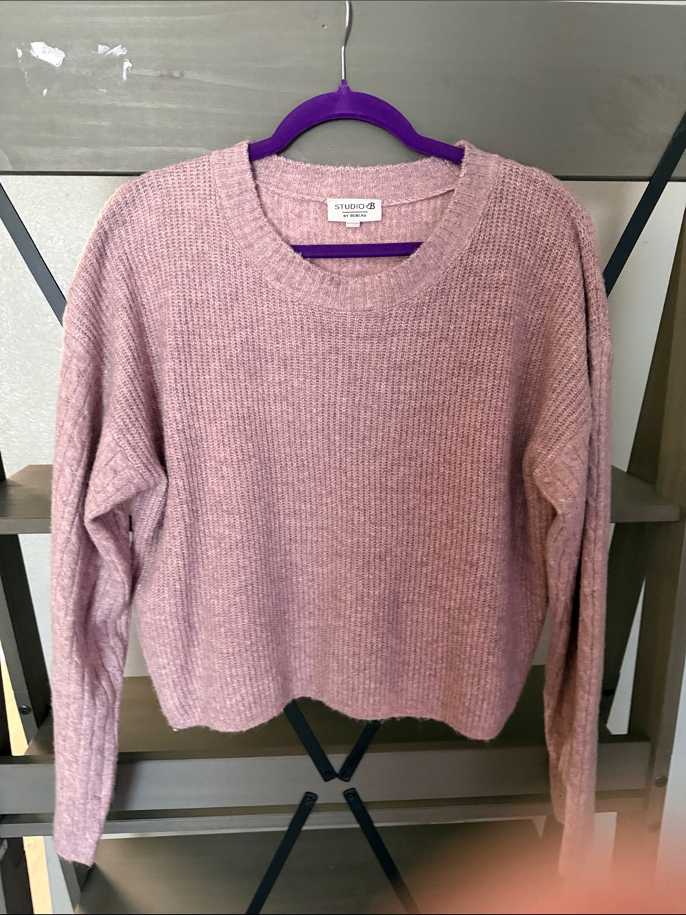 bobeau Blush Pink Crewneck Sweater